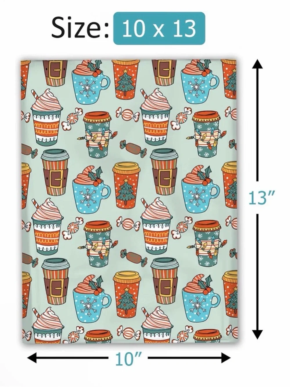 Christmas Coffees Designer Winter Poly Mailers 10”x13” - 15ct